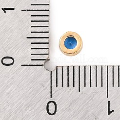 Покрытие стойки плоские круглые латунные кабошоны из микропаве из кубического циркония KK-F874-03G-11