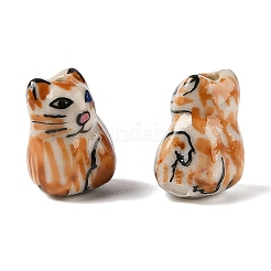 Расписанные вручную фарфоровые бусины&nbsp;LS-PORC-R001-01G