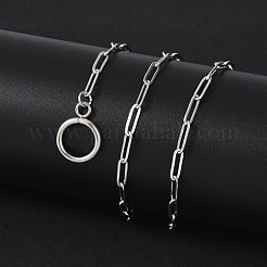 Не тускнеющие унисекс-цепочки из нержавеющей стали 304 с канцелярскими скрепками NJEW-H215-04P