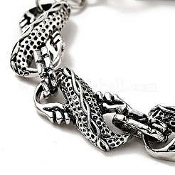 Bracciale da uomo a catena a maglie infinite in lega con chiusura a testa di drago&nbsp;BJEW-A129-06AS