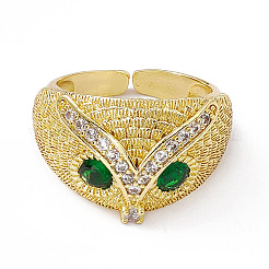 Открытые кольца-манжеты с фианитами&nbsp;RJEW-P079-01G-03