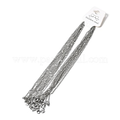 12 Stück 2.2 mm 304 Edelstahl strukturierte gedrehte Kette Halskette für Damen und Herren&nbsp;NJEW-H093-20P-01