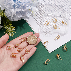 Ganci per orecchini a stella in ottone micro pavé di zirconi cubici trasparenti&nbsp;KK-UN0006-01