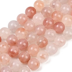 Hilos de cuentas de jade persa rosa natural color flor de durazno&nbsp;G-NH0071-A01-12mm