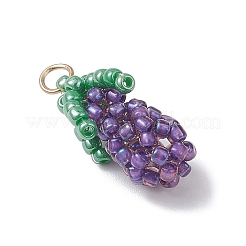 Подвески из стеклянных бусин в форме баклажана 3d&nbsp;PALLOY-MZ00942-03