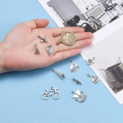 Tibetischer stil Aluminium Anhänger & Charms&nbsp;TIBEP-MSMC021-45AS-RS