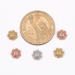 CZ латунные микро проложить кубического циркония цветок Шапочки&nbsp;ZIRC-L003-8mm-01
