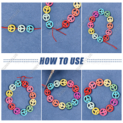 100 шт. синтетические бирюзовые бусины в виде знака мира&nbsp;DIY-SC0015-52