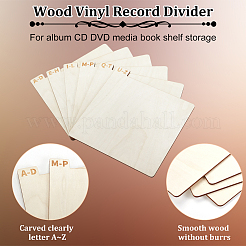 Divisore per dischi in vinile in legno&nbsp;WOOD-WH0030-67