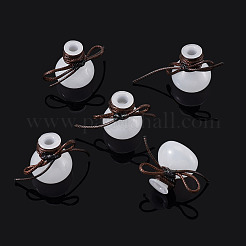5 bouteille miniature en verre avec cordon en polyester&nbsp;AJEW-TAC00058
