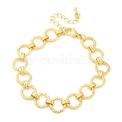 Латунные кольца звенья цепи браслеты для женщин мужчин BJEW-K273-16G