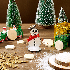 150 шт. 3 стиля необработанных деревянных плоских круглых вырезов&nbsp;WOOD-PH0003-71