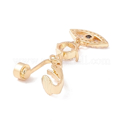Bauchring mit Zirkonia-Anhänger des bösen Blicks&nbsp;LS-AJEW-F057-13G