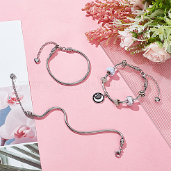 3 шт. браслеты-цепочки в виде змейки из европейской нержавеющей стали 304 STAS-BBC0004-60