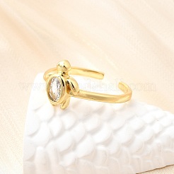 Кольца-манжеты с микропаве из латуни и кубическими цирконами в морском стиле для женщин RJEW-F184-17B-G