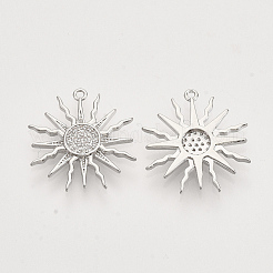 Кулоны солнечного затмения из латуни с прозрачным фианитом и прозрачным фианитом&nbsp;LS-X-ZIRC-T011-27P-NF