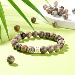 100шт 8мм круглые бусины из натурального ископаемого коралла&nbsp;DIY-LS0002-34