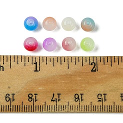 400шт 8 цвета выпечки окрашены имитации нефритового стекла круглые бусины пряди DGLA-FS0001-09