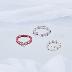 3 ensemble de bagues en acrylique et perles en plastique&nbsp;RJEW-LP0003-59C