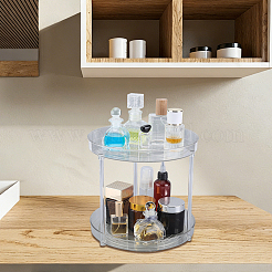Étagère de rangement de bureau rotative multifonctionnelle à 2 niveau en plastique&nbsp;ODIS-WH0709-255A