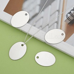 Устойчивые к потускнению овальные штампованные пустые бирки-подвески из нержавеющей стали 201 STAS-S031-04