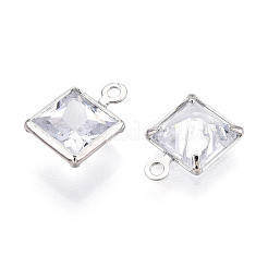 Подвески из латуни с прозрачным фианитом&nbsp;ZIRC-T017-04P