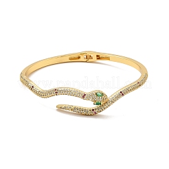 Браслет-кафф со змеей из кубического циркония&nbsp;BJEW-P281-09G-01