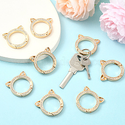 10 шт. Кольца пружинные из цинкового сплава со стразами&nbsp;FIND-SC0019-51B