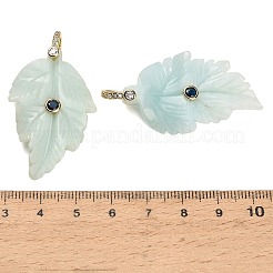 Amazonit Anhänger mit natürlichen Blumen&nbsp;G-K372-06G-A01