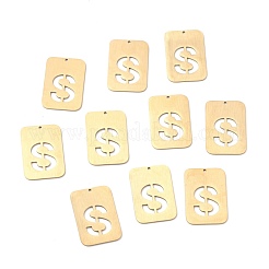イオンプレーティング（IP）304ステンレスペンダント  アルファベットの長方形  中空  文字.s  32x22x1mm  穴：1.5mm&nbsp;STAS-K216-49S-G