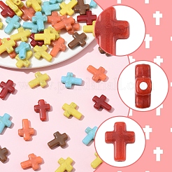 250 шт. непрозрачные акриловые бусины с эффектом кракле OACR-FS0002-22