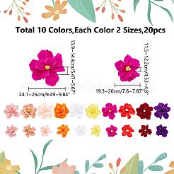 20 шт. 20 стиля цветов из гофрированной бумаги для украшения стены AJEW-WR0001-94