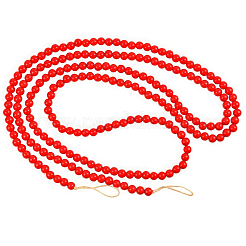 Деревянные круглые бусины подвесные украшения для рождественских украшений&nbsp;HJEW-WH20003-49A