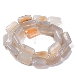 天然ホワイトアゲート瑪瑙ビーズ連売り  長方形  18x13.5x5.5mm  穴：1.2mm  約22個/連  15.75インチ（40cm）&nbsp;G-T047-B17-01