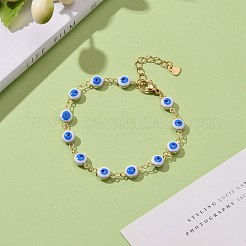 Браслеты из латуни с эмалью и сглазом BJEW-JB06179