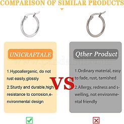 20 пара серег-колец из нержавеющей стали 201 STAS-UN0022-38