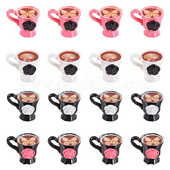 16 шт. 4-х цветная смоляная модель кофейных украшений&nbsp;AJEW-TA0002-79