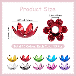 150шт 10 цвета акриловые колпачки для бусин&nbsp;OACR-PA0001-33