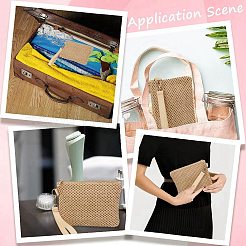 2 bolsa de cosméticos con cremallera de paja trenzada&nbsp;AJEW-CN0006-36A