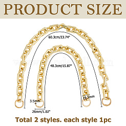 2 шт. 2 стиля ccb пластиковые прямоугольные цепочки для кошельков&nbsp;FIND-HS0002-14G