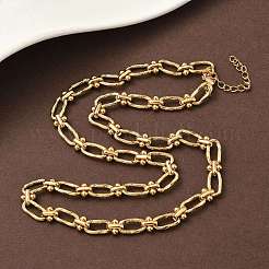 Ожерелье из овальных звеньев из нержавеющей стали 304 с ионным покрытием (IP) для женщин NJEW-B107-07G-01