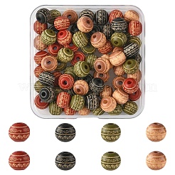 20pcs perles en bois naturel peintes&nbsp;WOOD-YW0002-06C