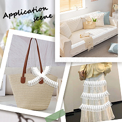 10 ярд двухслойных плиссированных кружевных лент из полиэстеровой органзы&nbsp;SRIB-GF0001-43C