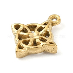 304ステンレスペンダント  ウィッチノットチャーム  ゴールドカラー  18x15x3mm  穴：1.2mm&nbsp;STAS-Q320-03D
