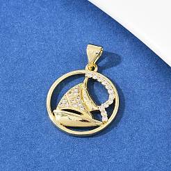 Conjuntos de pendientes y colgantes de circonita cúbica micropavé de latón para mujer&nbsp;SJEW-F227-01B-G