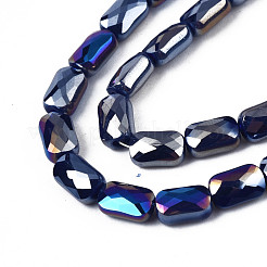 Гальванизировать непрозрачные сплошной цвет стеклянные бусы пряди&nbsp;EGLA-N002-25-B