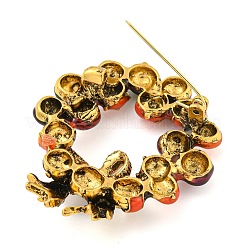 Weihnachtsthema goldene Zinklegierung mit Strassbroschen&nbsp;LS-JEWB-B018-01AG-01