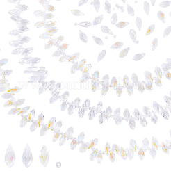 3 прядь 3 стиля гальванизированные стеклянные граненые капли бусины нити&nbsp;EGLA-GA0001-29