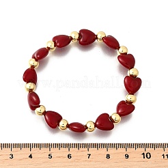 День святого Валентина абс искусственный жемчуг бусины эластичные браслеты для женщин BJEW-D317-08B-G