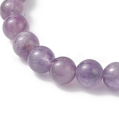 Браслеты из натуральных круглых бусин зеленого цвета с авантюрином и аметистом диаметром 8.5 мм&nbsp;BJEW-JB12988